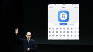 Ảnh của Icon với biểu tượng (glyph) Bitcoin xuất hiện trong iOS 12 của Apple