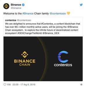 Ảnh của CONTENTOS GIA NHẬP BINANCE CHAIN – COS.TV RA MẮT DAPP TUẦN NÀY!