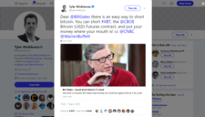 Ảnh của Anh em Winklevoss: “Nói là một chuyện, làm là chuyện khác – Bill Gates có ngon thì bỏ tiền thật ra để short Bitcoin đi!”