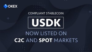 Ảnh của OKEx niêm yết USDK, bảo chứng bởi USD được hỗ trợ bởi OKLink và Prime Trust