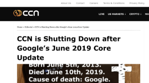 Ảnh của Trang web tin tức tiền điện tử CCN ngừng hoạt động, lí do “bị Google bóp”
