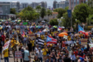 Picture of Hundreds protest to demand Puerto Rico scrap contract with power grid operator