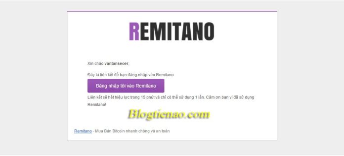 Kích hoạt tài khoản để đăng nhập vào Remitano vn