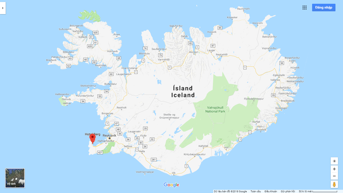Vị trí của thị trấn Kèlavik trên lãnh thổ Iceland