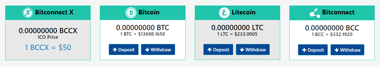 Nạp BTC/LTC/BCC vào tài khoản để mua ICO BCCX.