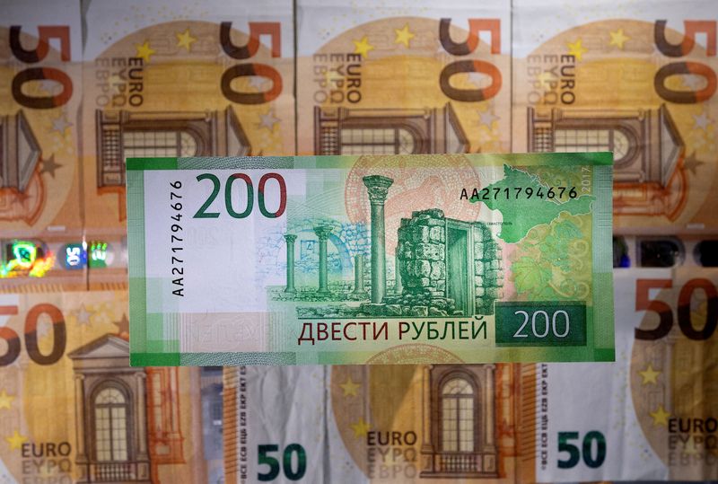 Rouble gains around 4%, heading back towards multi-year highs