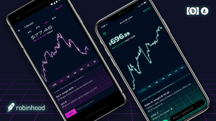 Ứng dụng đầu tư Robinhood hỗ trợ thêm Litecoin và Bitcoin Cash