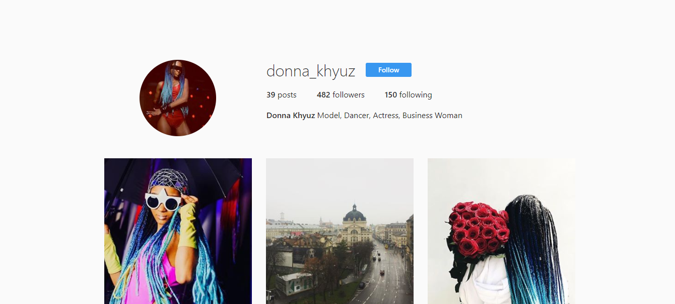 Profile Instagram của Donna Khyuz trước….