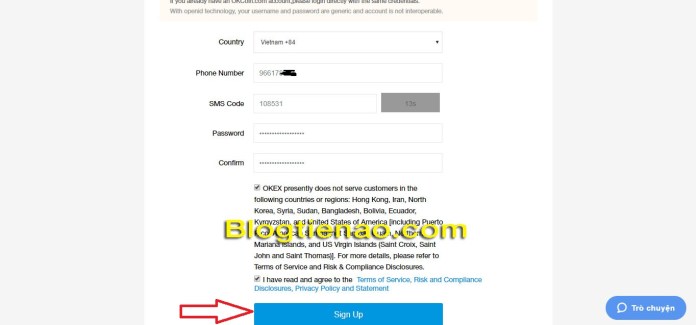 Đăng ký tài khoản trên OKEx. Ảnh 3