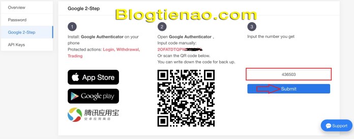Bật bảo mật 2FA Kucoin. Ảnh 4