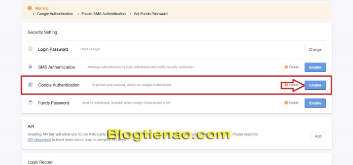 Bảo mật 2FA cho tài khoản Bibox. Ảnh 2