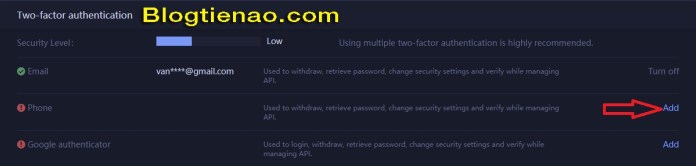 Bảo mật tài khoản HuobiPro. Ảnh 2