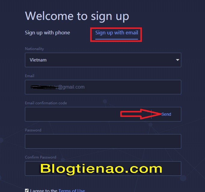 Đăng ký tài khoản trên HuobiPro. Ảnh 1