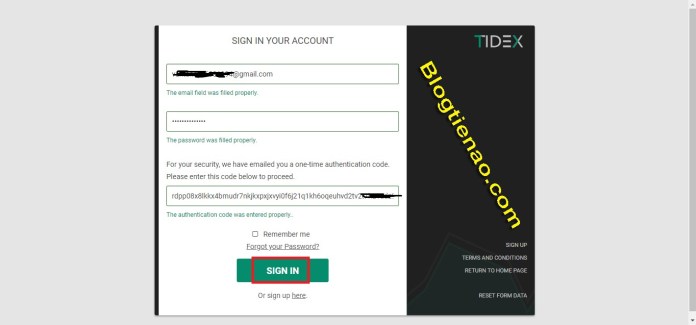 Đăng ký tài khoản trên sàn Tidex. Ảnh 7
