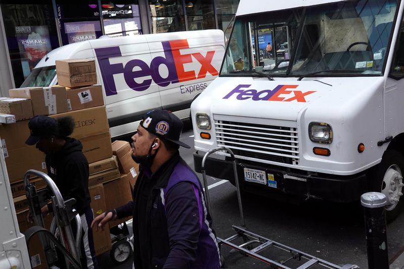 FedEx flags hit from economic slowdown, shares tumble 15%