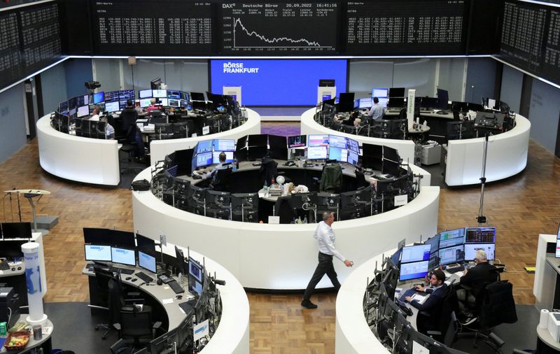 European shares slip as Russian mobilisation rachets up uncertainty ahead of Fed