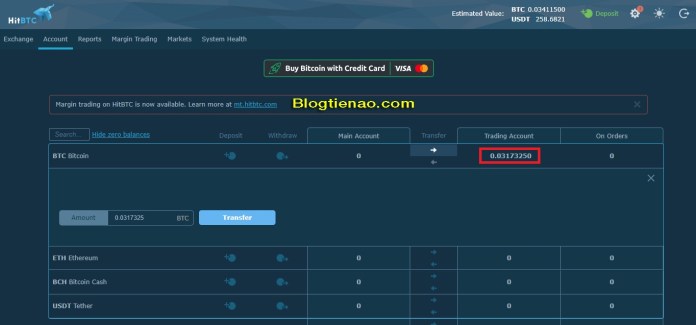 Nạp BTC vào sàn HitBTC. Ảnh 8