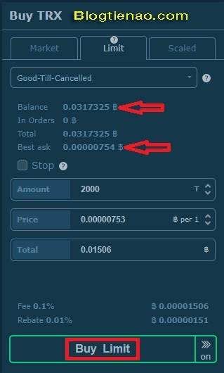 Cách mua bán giao dịch trên HitBTC. Ảnh 3