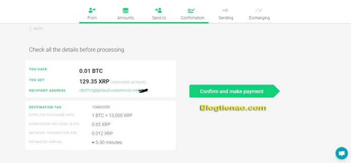 Giao dịch trên Changelly. Ảnh 4