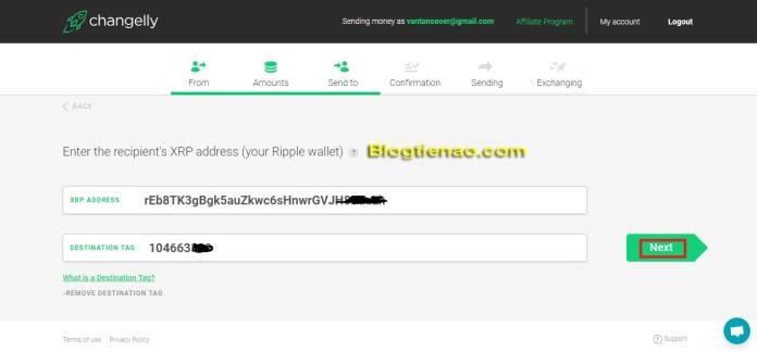 Giao dịch trên Changelly. Ảnh 3