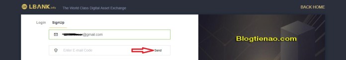 Đăng ký tài khoản LBank. Ảnh 1