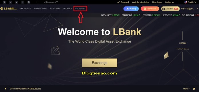 Bảo mật tài khoản sàn LBank. Ảnh 1