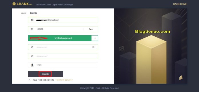 Đăng ký tài khoản LBank. Ảnh 2