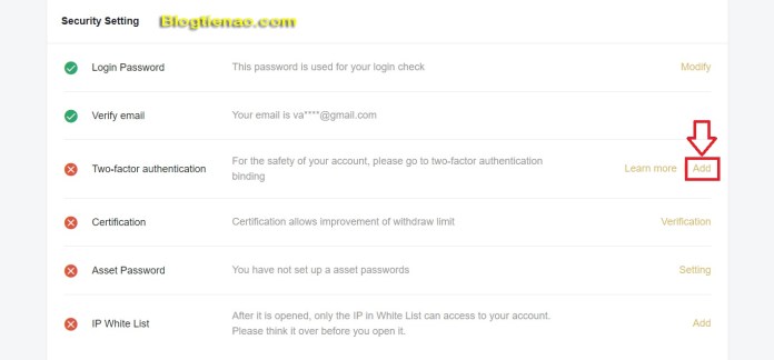 Bảo mật tài khoản sàn LBank. Ảnh 2
