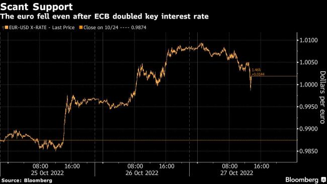 Euro Falls, Bonds Gain as Traders Cut Bets on Future ECB Hikes