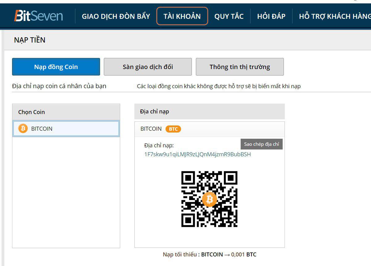sàn giao dịch bitseven
