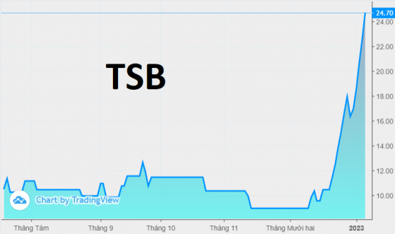 Tăng 174% sau gần 1 tháng, cổ phiếu TSB vẫn cách giá 