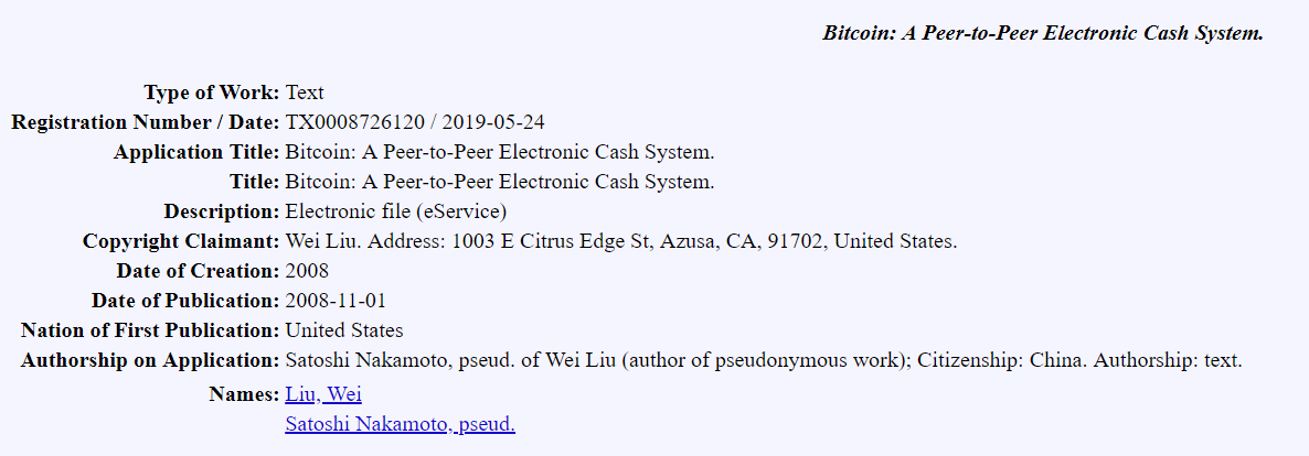 Xuất hiện người thứ hai tuyên bố đăng ký bản quyền tác giả whitepaper Bitcoin, “cà khịa” với Craig Wright