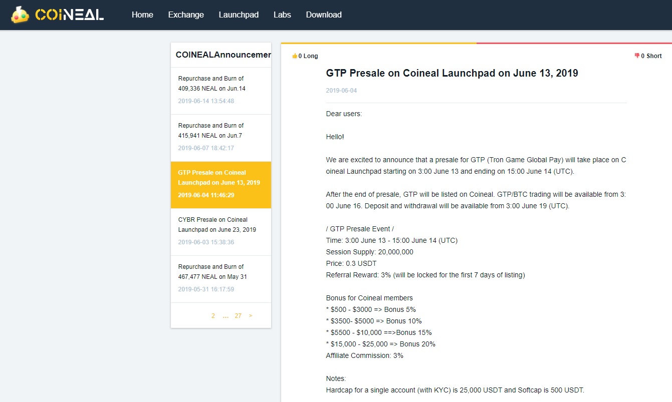 coineal, gtp, launchpad coineal