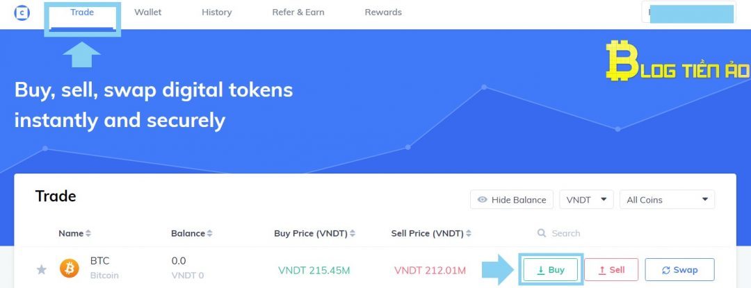 Chọn mua BTC trên sàn Coinhako