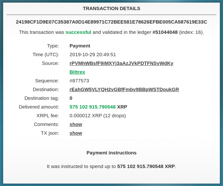 Di chuyển XRP của cá voi