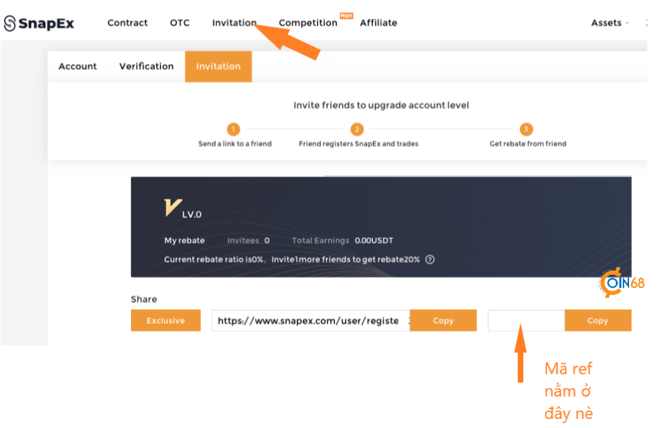 Cách lấy link ref giới thiệu sàn SnapEx