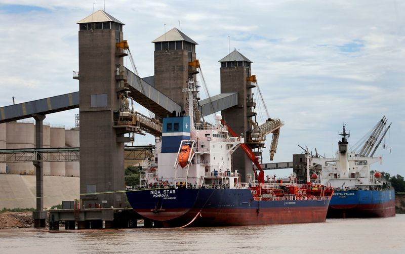 Exclusive-Historic low river levels force Argentine grains ships to cut cargoes by 25%, ports chamber says