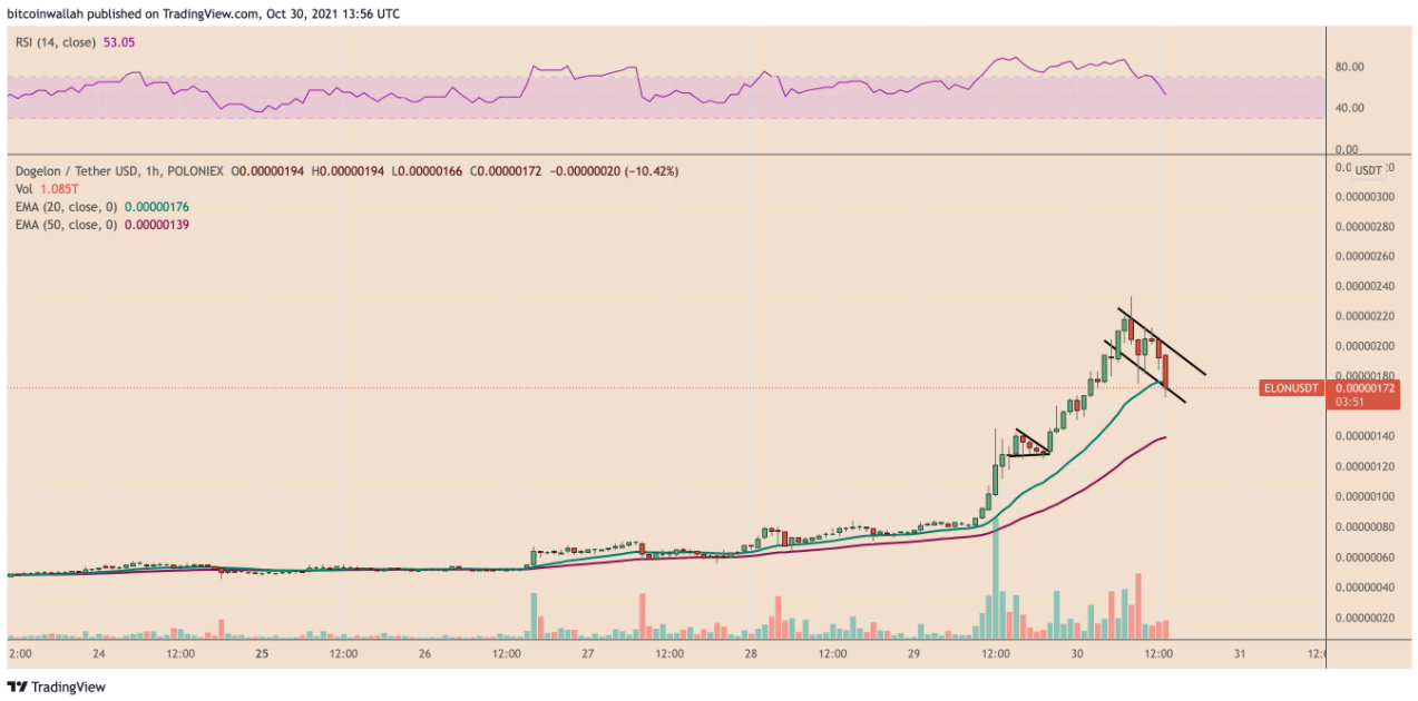 Meme coin được đặt theo tên Elon Musk “Dogelon Mars” tăng 4.000% trong tháng 10