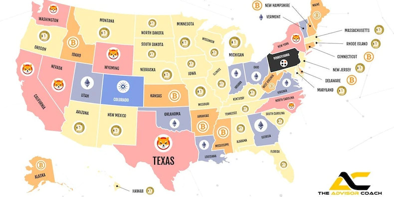 Most searched cryptocurrencies in the United States. Image: Business Insider